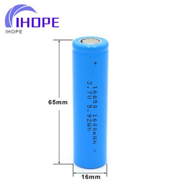 China Machine- 16650 Rechargeable Li Ion Battery 1600mAh 5C Discharge for sale