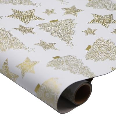 China 2022 Special Design Craft Acceptable Christmas Logo Printed Wrapping Paper Rolls Fashionable Anticurl for sale