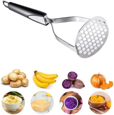 China Stocked Supply Logo Non Slip Handle Round Hole Stainless Steel Potato Fruit Vegetable Grinder for sale