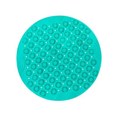 China 55*55cm Silicone Shower Foot Bathtub Round Waterproof Massage Bath Mat Rubber Stocked Bath Mat for sale