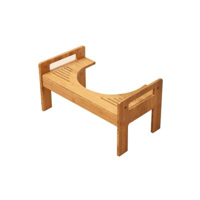 China Bamboo Wooden Adult Anti-Slip Stepping Stool Kids Toilet Squat Footrest Potty Home Bathroom Tools for sale