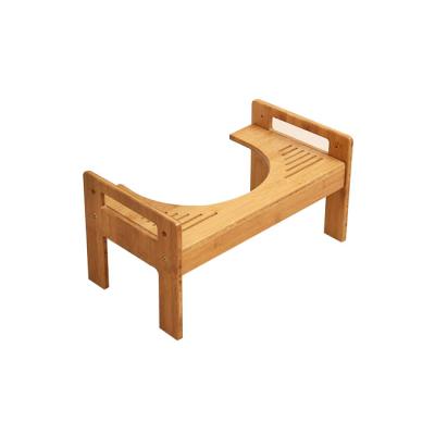 China Portable Adjustable Bamboo Wooden Toilet Stool Adults Bathroom Wooden Potty Squatty Tool for sale