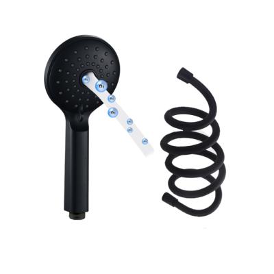 China With Powerful Spray Shower Head Black Stainless Steel Hand Held High Pressure Rain Shower for sale