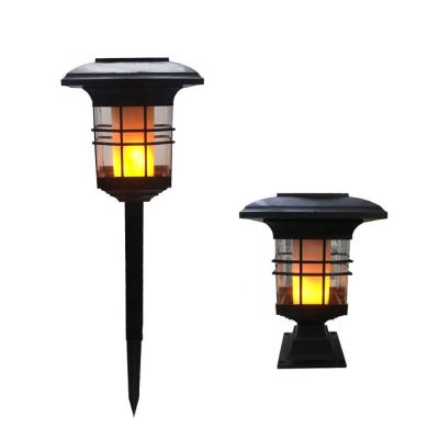 China Eco-friendly Materials 72 Tiki Warm Lamps Torch Solar IP44 LED Garden Flame Ground Lights Outdoor Waterproof LED Torches Pathway for sale