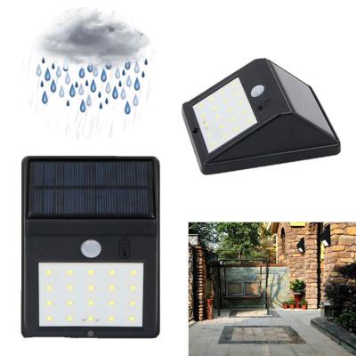 China Waterproof Polycarbonate Sensor 20LED Solar Rechargeable Wall Light for sale