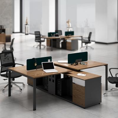 China 3 seat 4 workmanship fine modern office furniture open orange modular workstation people table cubicles partitions for sale