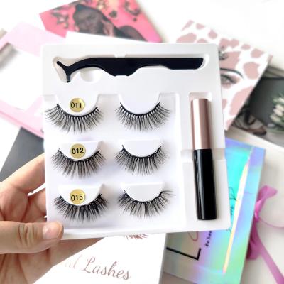 China Long Magnetic Eyelashes 5 Magnetic Mink Natural Or Silk Magnetic Lashes With Magnetic Eyeliner Kit Private Label Eyelash Tweezers Package for sale