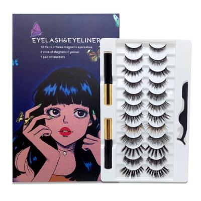 China Custom 10 Pairs Lashes Set 3d Eyelashes 10 Magnetic Magnet Natural Lashes Lashes Boxes for sale