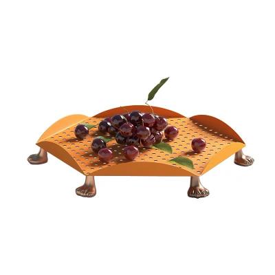 China Minimalist Cat Feet Series Colorful Carved Tray For Table Storage for sale