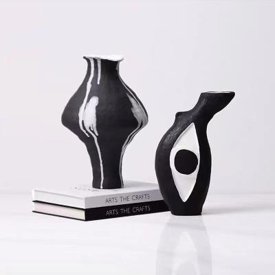 China Minimalist Handmade Special Design Interior Accessories Ceramic Vase For Home Decor for sale