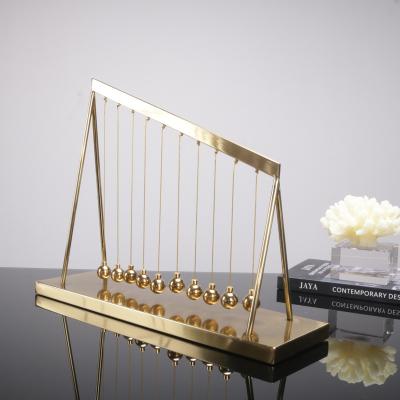 China Minimalist Gold Swing Ball Ornaments Stainless Steel Luxury Home Accessories Decoration For Decor Office Desk Decor for sale