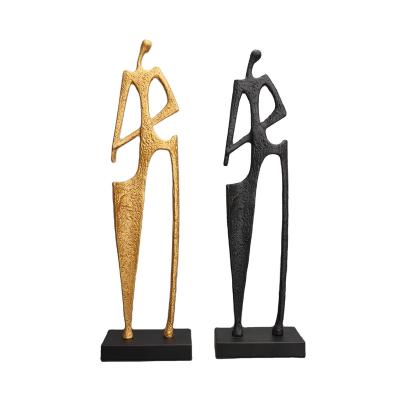 China Minimalist modern abstract figures iron sculpture accessories home decoration table decor for sale