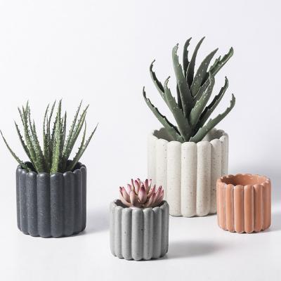 China Nordic modern cement flower pot frosted planter fashion personality simple literary fleshy and porous modern pot for sale