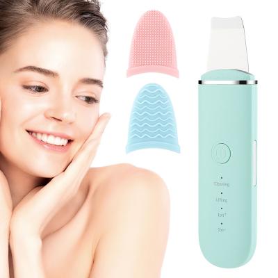 China EMS Ultrasonic Deep Cleansing Ultrasonic Vibration Skin Scrubber Positive and Negative Ions Cleansing and Beauty Machine 4 Files Exfoliating Blackhead for sale