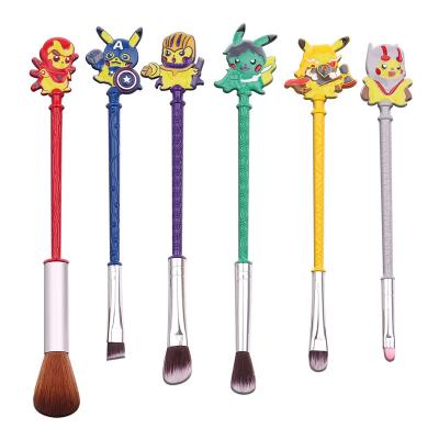 China 5pcs Beauty Tools Metal Smudge Brush Professional Colorful Makeup Tool Kit Base Makeup Brush Set for sale