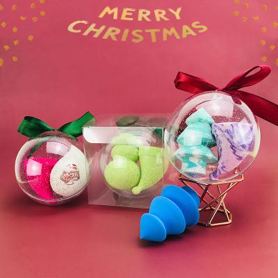 China New Christmas tree powder puff powder soft special makeup egg Christmas hat snowman beauty eggs latex ball non for sale