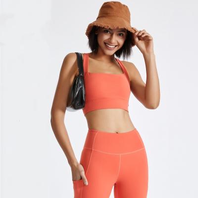 China 2022 New Summer Custom Logo Sports Running Bra Yoga Activewear Fitness Breathable Sexy Tops Push Up Sports Wear for sale