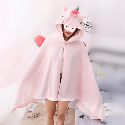 China Wholesale Wearable Cute Unicorn Blankets For Winter Hoodie Warm Blankets Large Unicorn Cape Blanket for sale