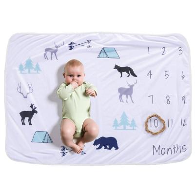 China Wholesale Baby Milestone Photo Folded Monthly Blanket 12 Month Fleece Blankets For Newborns for sale