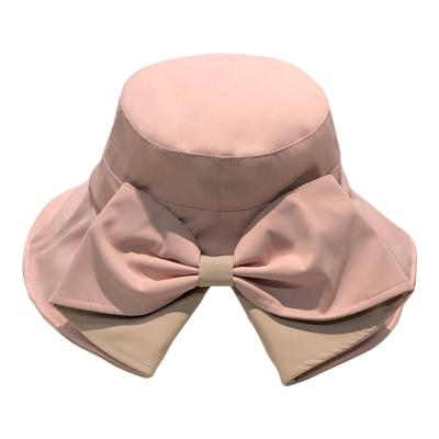 China Fashion Summer Large Brim Sunshade Fisherman Hats Fashion Outing Beach Bow Sun Hat for sale