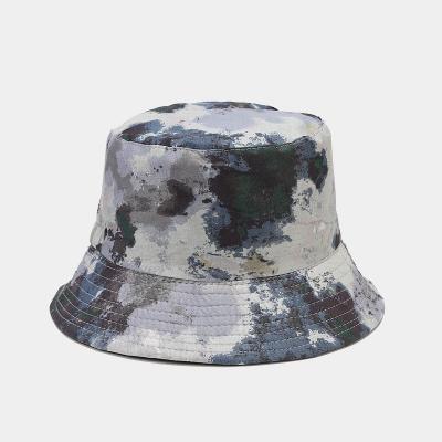 China Summer Double Sided Tie Dye Image Spring Custom Graffiti Bucket Hat For Outdoor Sunscreen Sun Hat for sale