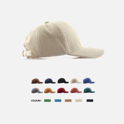 China JOINT Wholesale Multi Color Vintage Embroidered 6 Panel Dad Hat White Corduroy Baseball Cap For Women for sale