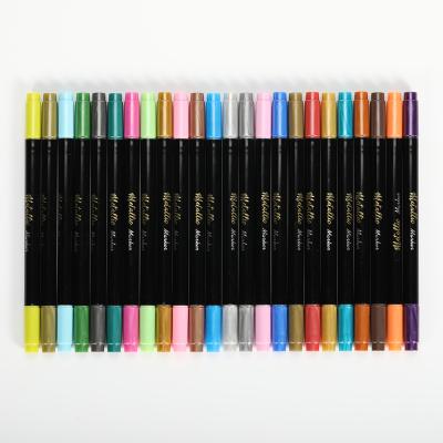 China Attractive PP Stationery Double Tip Marker Pen New Style Office Markers For Sale for sale