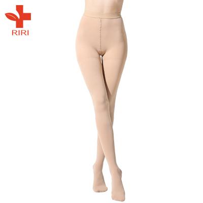 China open toe nursing thigh high compression pantyhose 23-32mmHg for protecting veins with useful and soft material for sale