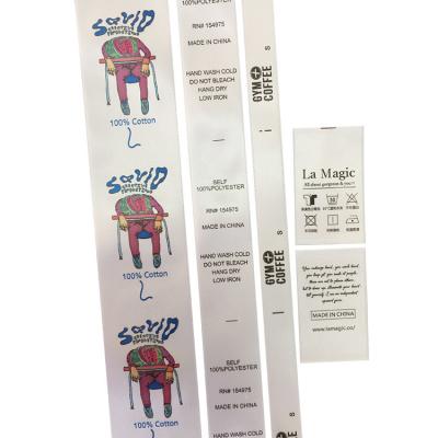 China Sustainable Customized Care Label Apparel Woven To Label Printing Apparel Labels Washable Te koop