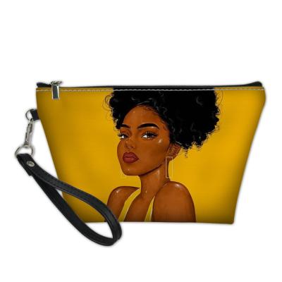 China Light Women Black Art Girls Magic African Cosmetic Cases Ladies Work Makeup Pouch Females Bolsa for sale