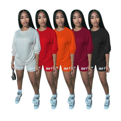 China Newest Design Polyester Spring Summer Breathable Casual Sport Gym Women Clothing Tracksuit Set Two Piece Set for sale