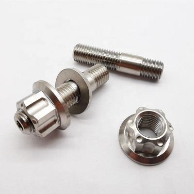 China Titanium M8 X 1.25 Titanium Stud Nut Burnt for sale