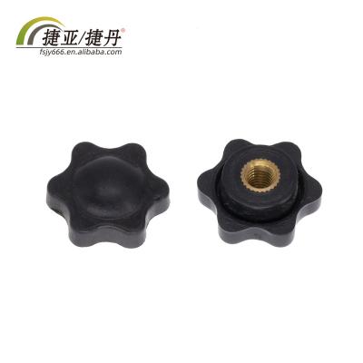 China M6 Health Care Hand Tighten Hex Male Plastic Knob Black Hand Threaded Plastic Nut for sale