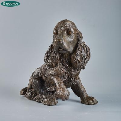 China China Home Decor Animal Dog Art Brass Sculpture Cast Bronze Dog Statues for sale