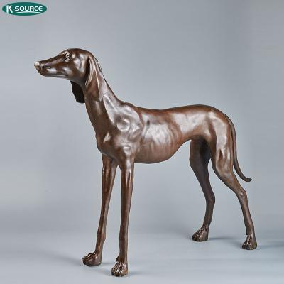 China China Indoor Metal Greyhound Animal Sculpture Crafts Bronze Dog Statue for sale