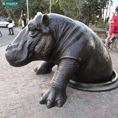 China China For Sale Outdoor Garden Decoration Bronze Hippo Statue Big Come Out Hippo Statue for sale