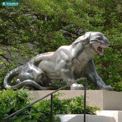 China China Outdoor Garden Decoration Sculpture Bronze Leopard Cheetah Panther Casting Animal Statue for sale