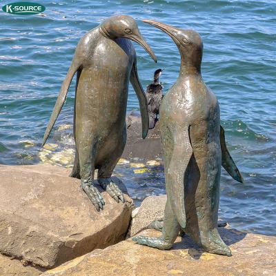 China Europe park is decorated with wild animalsPenguin bronze statue for sale