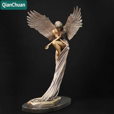 China Europe Goddess Life Size Metal Casting Bronze Sculpture Cooper Art Female Statue For City Decoration for sale