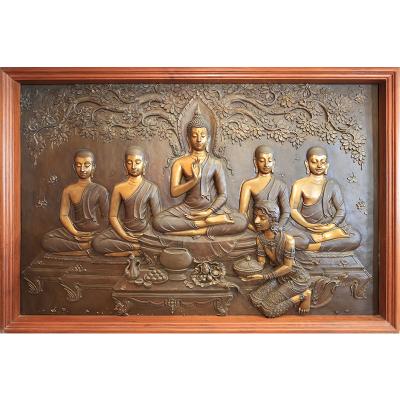 China Bronze Buddhism Art Relief Religious Cooper Crafts of Asia for Home Decor for sale