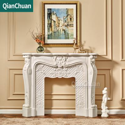 China Supplier Manufacture Contemporary Marble Slab Fireplace Surround Luxury Italian Style Fireplace Mantel for sale