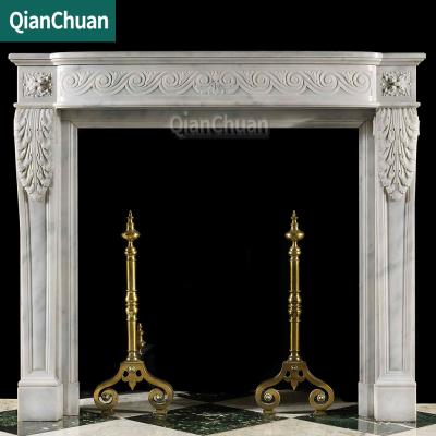 China Modern Factory Production Hand-Carved Marble Fireplace Framed Chinese Marble Fireplaces for sale