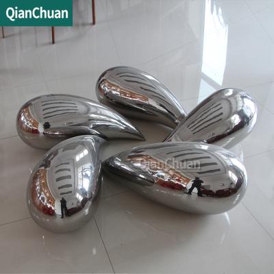 China Outdoor Modern Abstract China Garden Metal Sculpture Stainless Steel Mirror Polished Cobblestone Sculpture for sale