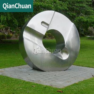 China China Large Metal Outdoor Abstract Art Around Stainless Steel Mirror Polished Sphere Sculpture for sale