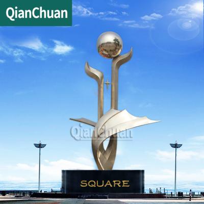 China China Garden Decoration Abstract Metal Statue Stainless Steel Ball And Star Sculpture Outdoor Mirror Polished for sale