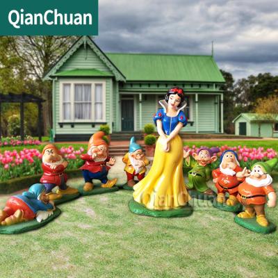 China China Snow White and 7 Dwarfs Fiberglass Resin Cartoon Sculpture for sale