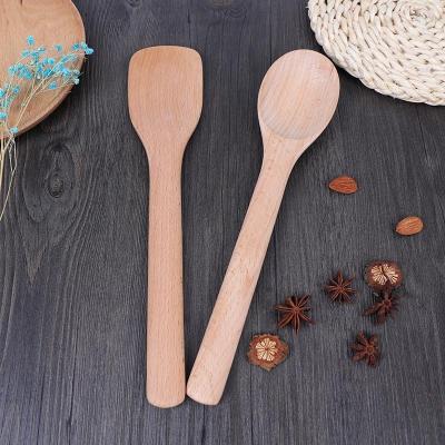 China Custom Wooden Baking Mixing Wooden Cookware OEM ODM Wooden Spoon Spoon Beech Wood Sustainable for sale