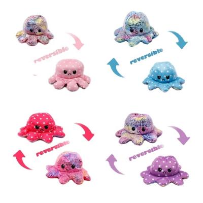 China Wholesale Hot Selling Reversible Soft Toy Doll Product Amazon Double Sided Octopus Doll Color Printing Plush Toys for sale