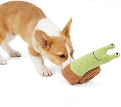 China Sustainable Snail Fleece Puppy Sniffing Fun Toy Pet Chewing Training Toy for sale