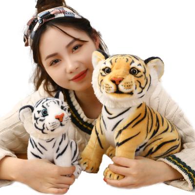 China Plush Factory Simulation Realistic Tiger Plush Toy Custom Cute Stuffed Animal Kids Gift for sale